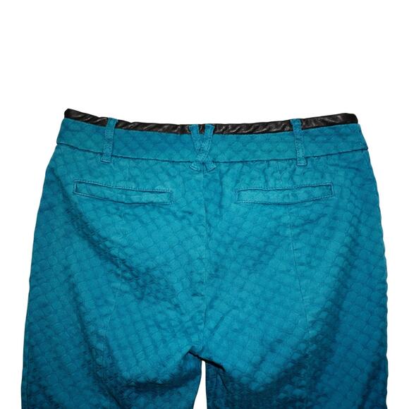 Cartonnier Charlie Ankle Pants Teal Textured Snake Print Women’s 8 - Picture 8 of 10
